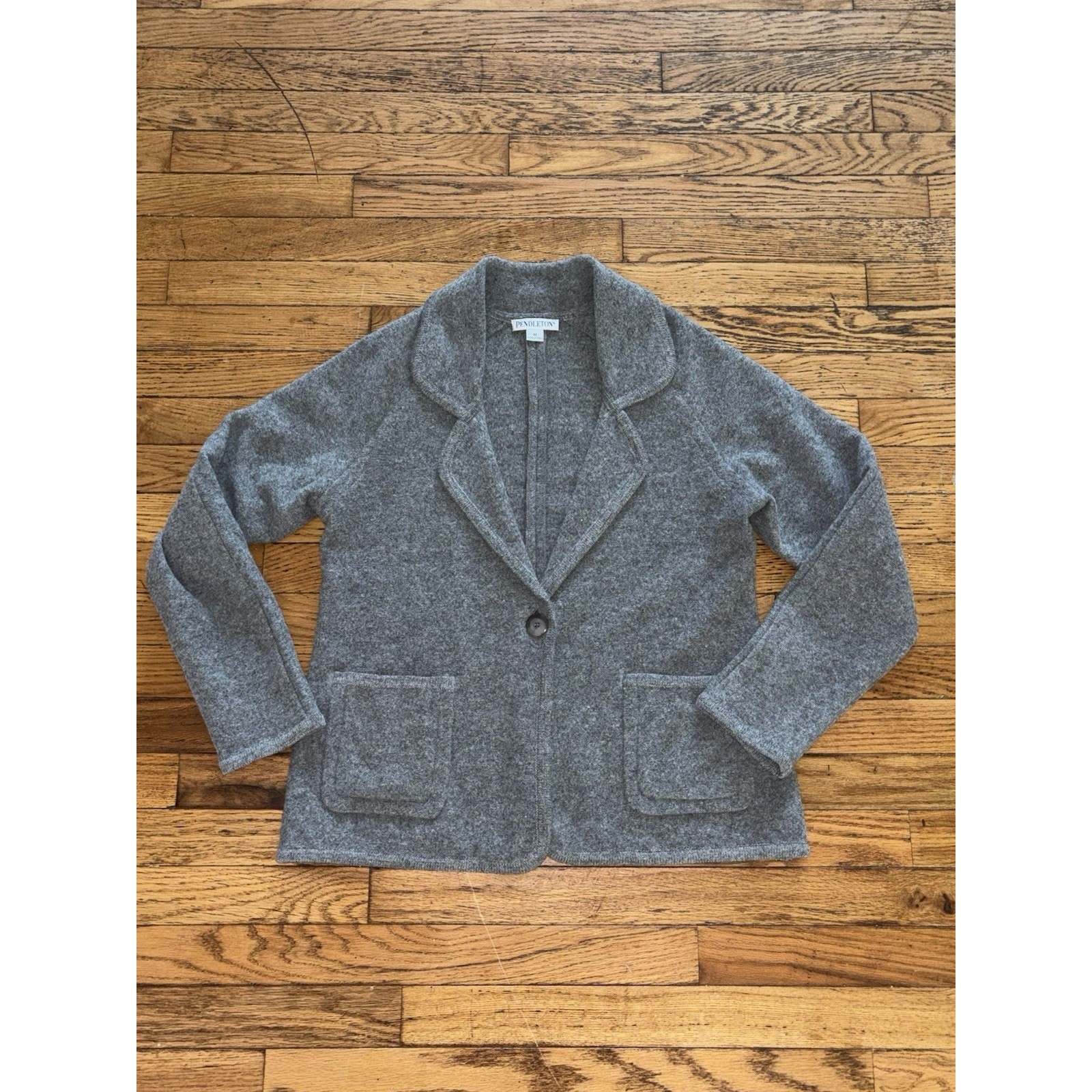 Pendleton Medium Lambs Wool One Button Cardigan W… - image 1