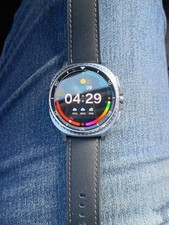 Samsung Galaxy Watch8 Classic 46mm Silver Black Leather Band AMOLED Display