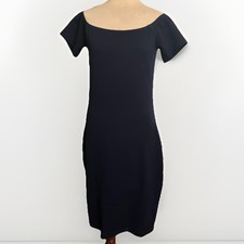 Michael Kors  Edge of Shoulder Scoop Neck Midi Navy blue Blue Womens M