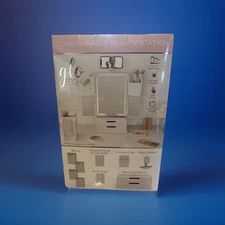 Glo Tech Configurable Beauty Station with LED Mirror and Storage