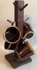 Vintage McCoy Brown Pottery Drip Glaze 10oz Coffee Mugs D Handle Set 4 w/ Mug tr