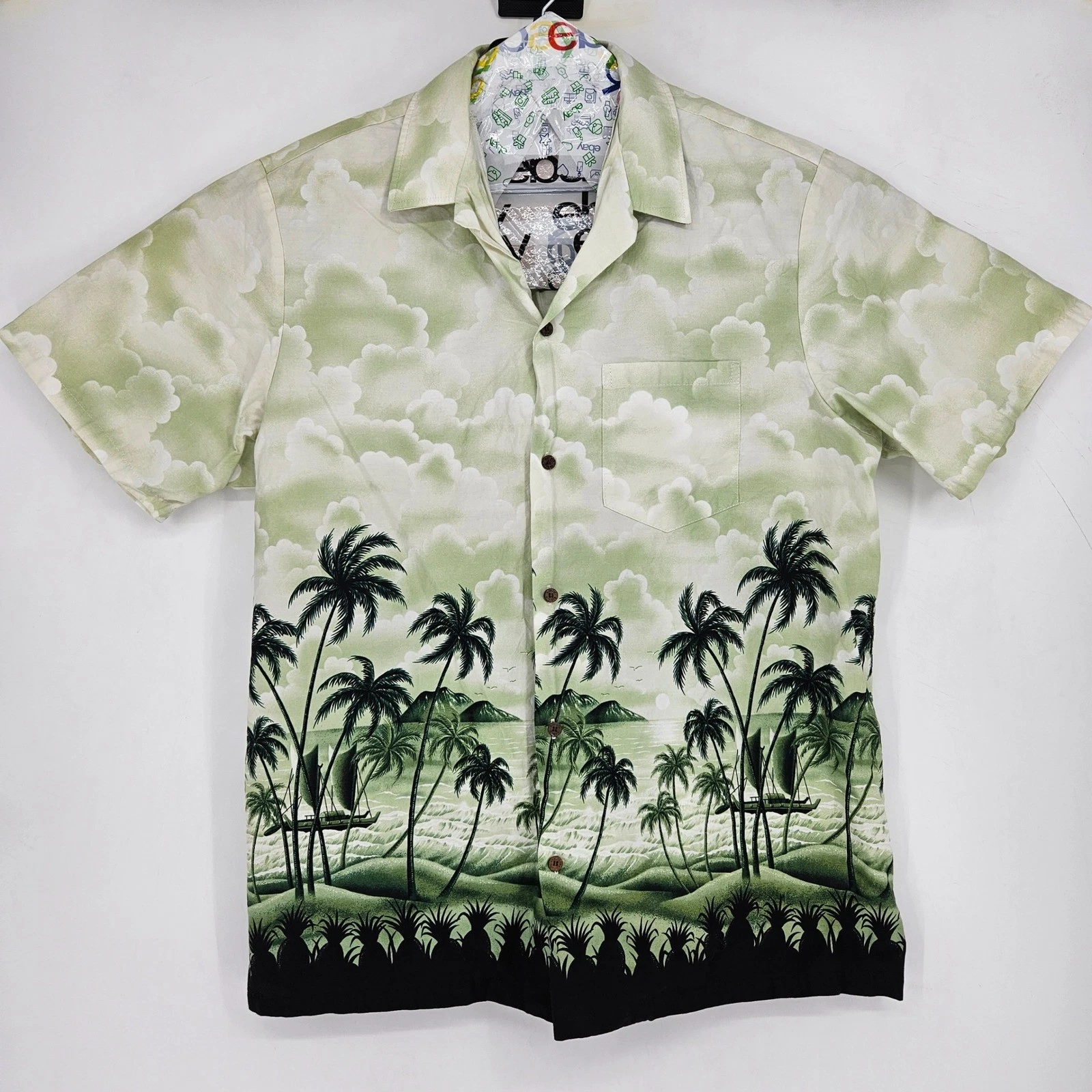 RJC Hawaiian Shirt Mens 2X Aloha Tropical Island Floral Short Sleeve Palm Trees