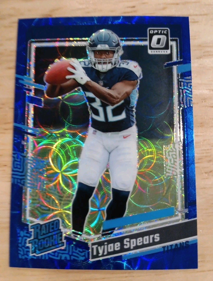Tyjae Spears BLUE SCOPE Rated Rookie #297 2023 Donruss Optic Titans