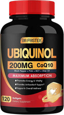 DRFOSTER Coq10 Ubiquinol 200mg, Coq10 200mg Softgels, Max Absorption Ubiquinol w
