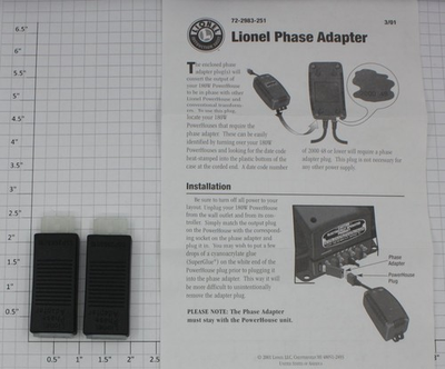 #ad Lionel 2983 10 180 Watt Powerhouse Phase Adaptor Plug Envelope of 2 $5.00