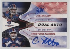 2017 USA Football U17 Dual Autos Christophe Atkinson Justin Allen #DA-2 Auto n1u