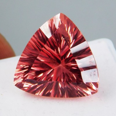 Brilliant 18.30 Ct Certified Natural Pink Kunzite Trillion Concave Cut Loose Gem