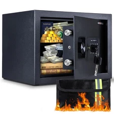 Safe Box, 0.8 Cubic Feet Home Safe, Electronic Digital Keypad, Alarm System, ...