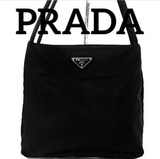 Borsa a tracolla DDP PRADA in nylon nero logo tote bag triangolo logo tasse...
