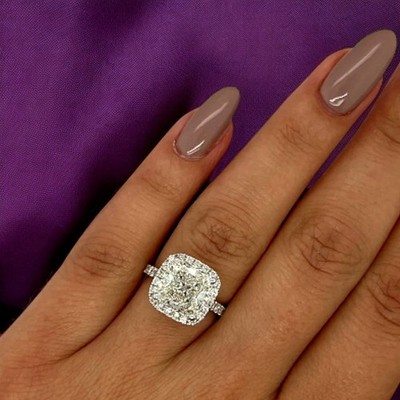 18 Karat Weißgold exklusiver Diamantring 3,75 kt E F VVS IGI im Labor gezücht...