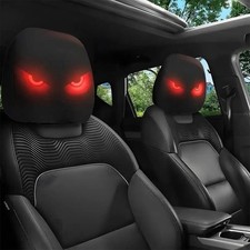 2x Funny Cartoon Car Headrest Covers Scary Face Funny Eyes Seat Cover Universal 2x Funny Cartoon Car Headrest Covers Scary Face Funny Eyes Seat Cover Universal