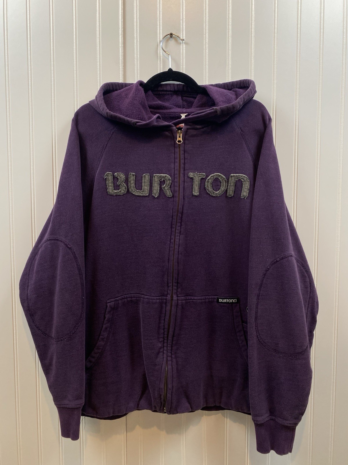 Vintage 2000s Burton Snowboard Hoodie Size Small Purple Full Zip Spellout