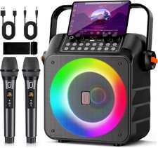 Bocina Grande Para Fiesta Con Sistema Karaoke Microfono Luces Portatil Bateria
