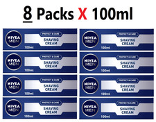 NIVEA MEN Shaving Cream Protect Aloe Vera Smooth Comfortable Shave 8X100ml