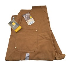 Carhartt R01 Duck Bib Overalls Brown Cotton Double Front 44x30 Workwear NOS NWT