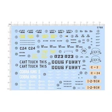 1/16 US M1A2 Abrams MBT Main Battle Tank  DOUG FUNNY Markings Water Slide Decal