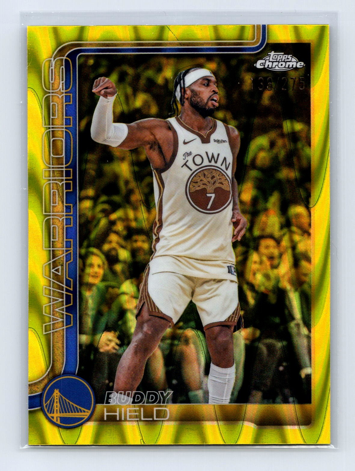 BUDDY HIELD 2025-26 Topps Chrome #99 Yellow RayWave Refractor /275 Warriors