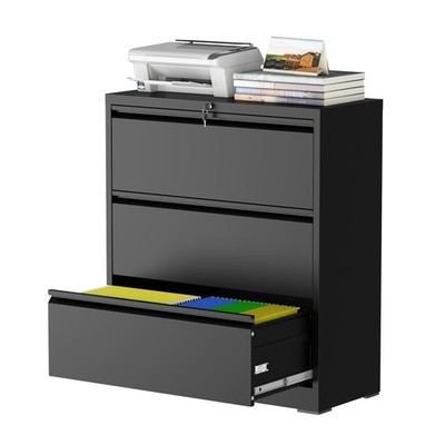 3 Drawer Lateral File Cabinet with Lock, Metal File Cabinets for Home Office,...