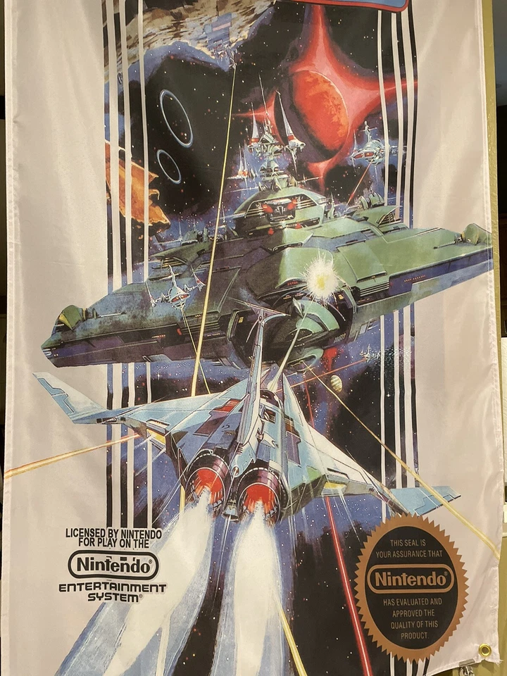 Gradius Nintendo NES 5ft Box Art Flag 1986 Konami Poster SHMUP Shooter - Image 2 of 3