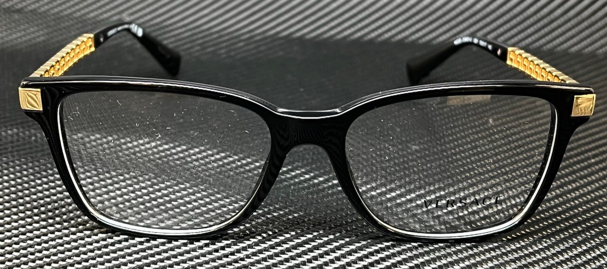VERSACE VE3340U GB1 Black Gold Men's 55 mm Eyeglasses for