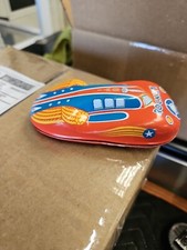 Vintage Schylling Red Rocket Friction Racer Friction Powered Engine Tin Toy Car