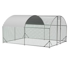Large Chicken Coop Metal Chicken Run with Waterproof and Anti-UV Cover