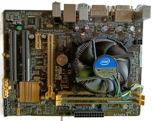 SCHEDA MADRE ASUS H81M2, CPU INTEL G3220, DISSIPATORE, 8 GB RAM DDR3, MASCHERINA - Afbeelding 9 van 10