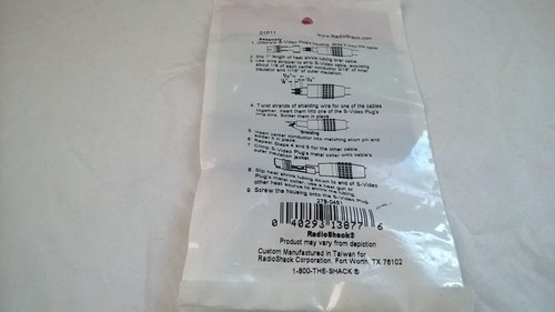 New in Package S-Video Cable Plug #278-0451 By RadioShack - Picture 5 of 9