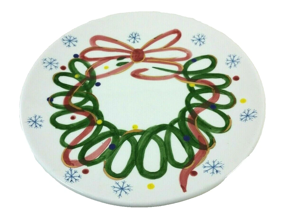 Contempo Christmas Tidbit Plates Hand Painted 8 inch Holiday Cardinal Inc - Image 4 of 4