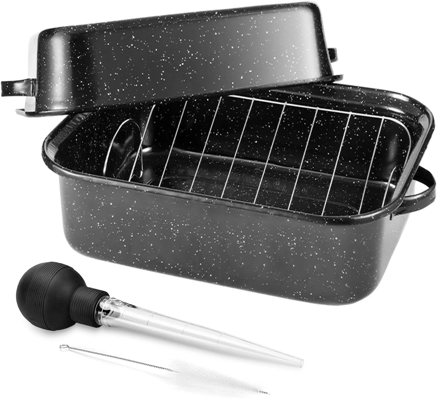 Extra Large 21" Roasting Pan with Rack & Lid - Perfect for Turkey & More