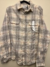Goodfellow men s casual button-down Flannel shirt, medium, gray plaid NWT