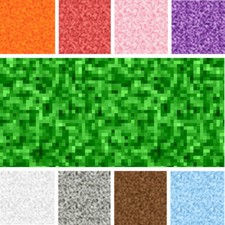 100% Cotton Digital Fabric Pixel Blocks Minecraft Crafty 140cm Wide