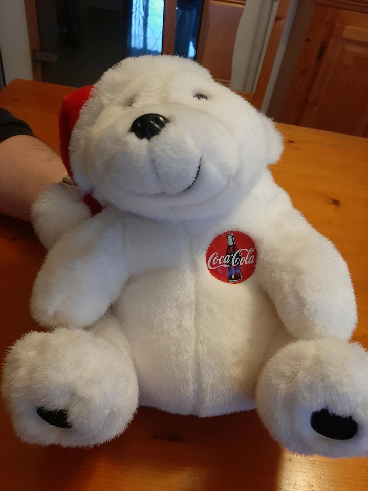 Coca Cola Plüsch Design Eisbär Weihnachten 1993 Coca-Cola ca. 26 cm Rarität - Bild 3 von 4