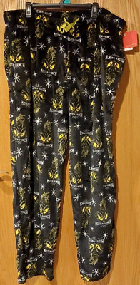 New Men's Dr Seuss Mr Grinch Eyes Christmas Sleep Pants sz XXL Super Minky -5171