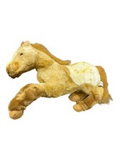 FAO Schwarz Horse Plush 15" White Tan Mane Stuffed Animal