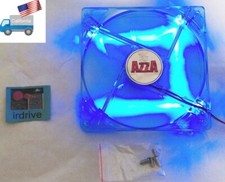 NEW Azza Blue LED 140mm 12V DC 4pin Molex Gaming PC Case Cooling Fan w/4x Screws