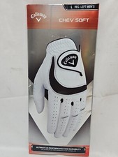 Callaway Chev Soft Men's Left Golf Glove, Size: Large /Reg. White With Black NIP