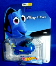 DISNEY PIXAR SERIES 4 HOT WHEELS COLLECTOR CHARACTER CARS FINDING NEMO DORY, NEW