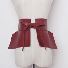 Lady Leather PU Wide Belts Waistbands Lace-up Costume Accessories Fashion Decor