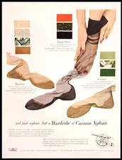 1949 CANON Hosiery Womens Nylons Colors and Prints Vintage PRINT AD
