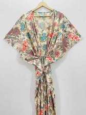 Indian Vintage 100 Cotton Long Beach Maxi Kaftan Dress One Size Caftan Kimono
