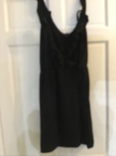 PrettyLittleThing Black Frill Detail Wrap Dress UK Size 10 New
