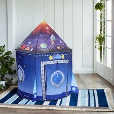 Rocket Ship Kids Tent Pop up Toy for Children Large Space Indoor Pretend Play