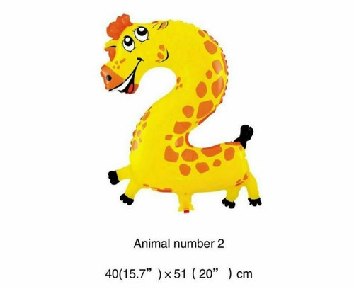 16" 0-9 Animal Digit Number Foil Balloon Wedding Baby Kids Birthday Party Decor - Picture 4 of 11