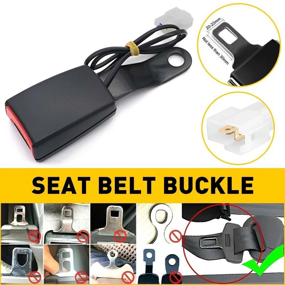 Front Driver Safety Seat belt Buckle Plug Connector Warning Cable Camlock Duty - Image 3 of 4