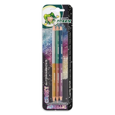 Jolly Glitzerfarbstifte Crazy Metallic 3 Buntstifte 6 Farben Limited edition