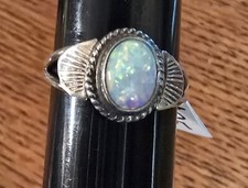 Native American White Opal Ring Size 7.25 NWT