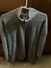 Vintage 1/4 Zip Pullover Grey Sweatshirt Jerzees World Class Size XL Made In USA