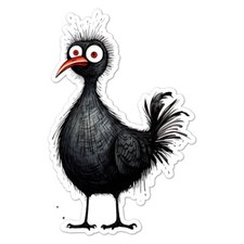 Funny Chicken Bird, Vinyl Decal Sticker, Indoor Outdoor, 3 Sizes, 11052
