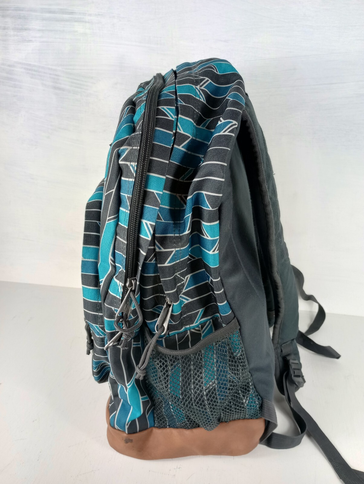 Trans Jansport Backpack Leather Bottom Blue and Black… Gem